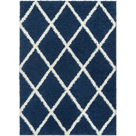 WELL WOVEN Madison Shag Cole Blue Modern Tribal Trellis Area Rug 7 ft. 10 in. x 9 ft. 10 in. 78847